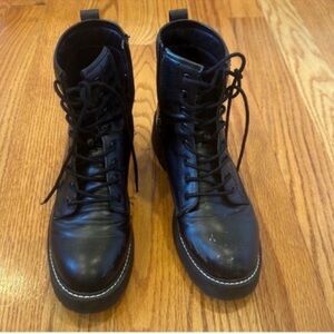 Madden Girl Black Lace Up Boots- Black, Size 9.5